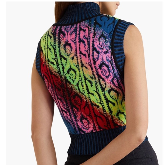 AGR Cropped jacquard-knit merino wool vest - Picture 2 of 9